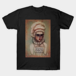 Red Queen As Marie Antoinette Romantic Poetry Gold Foil T-Shirt